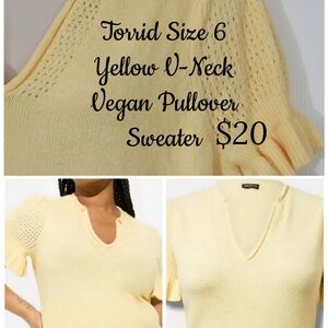 Torrid Light Yellow Vegan Pullover Sweater